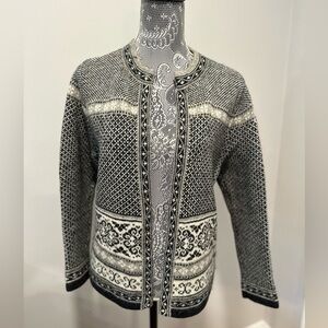 Vintage Woman’s Sz: M Cambridge Dry Good Open Wool Cardigan Fair Isle
